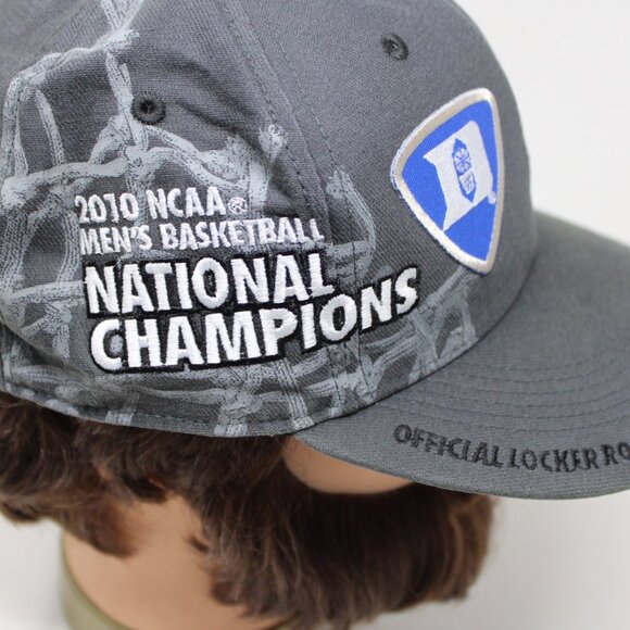 Nike Duke Blue Devil Hat OSFM Gray 2010 Championship Official Locker Room Cap - Picture 6 of 12
